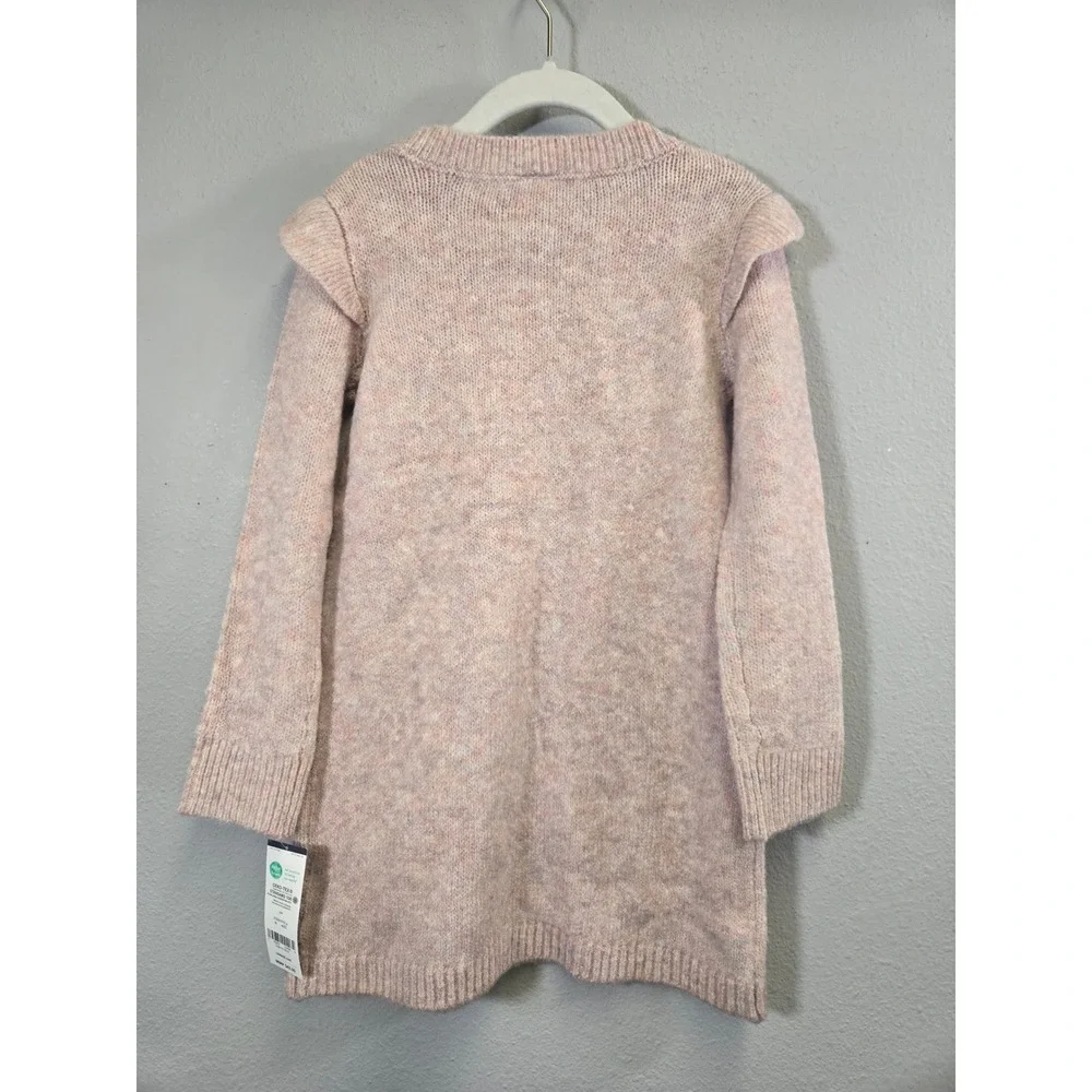 OshKosh B'gosh Ruffle Shoulder Marled Knit Long Sleeve Sweater Dress 4t/4A